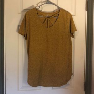 Mustard gold tee with strap neck